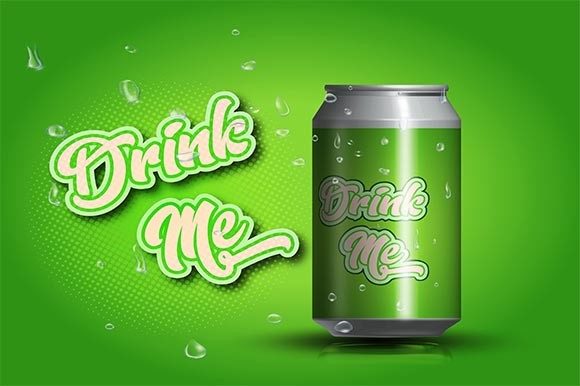 3D Editable Realistic Green Soda Can