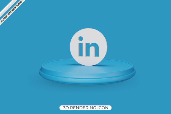 3d Linkedin Render Icon Premium