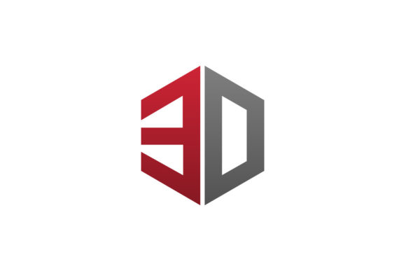 3D Logo Number 3 Letter D