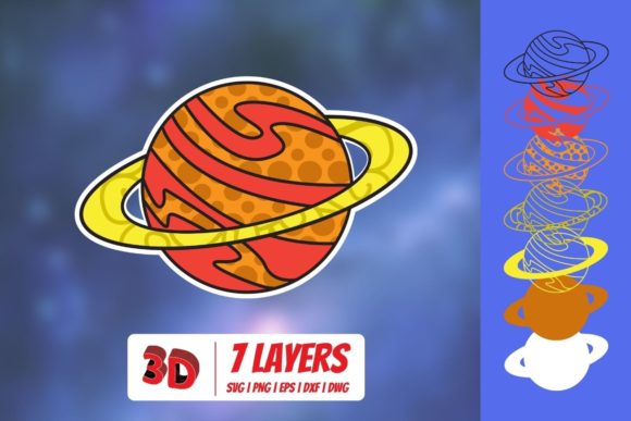 3D Saturn SVG