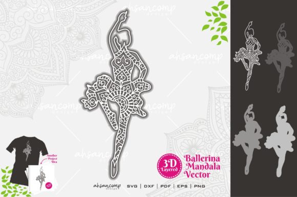 Ballerina Mandala SVG 3D Layered 5