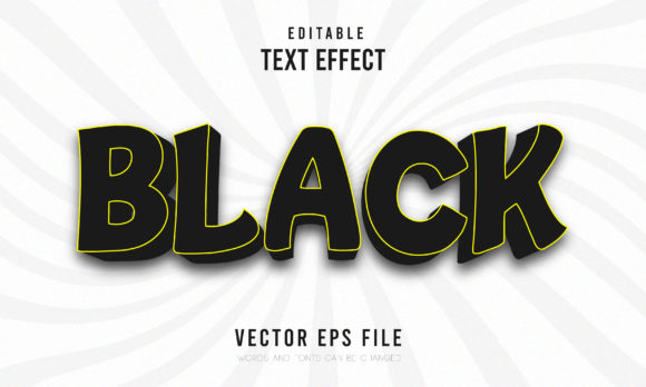 Black Editable 3d Text Effect