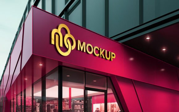 Building Wall Logo Mockup Design