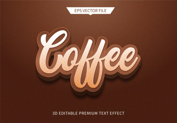 Coffee Modern Style 3d Editable Text Effect