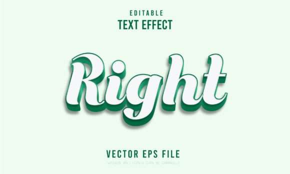 Editable Right 3d Font Effect