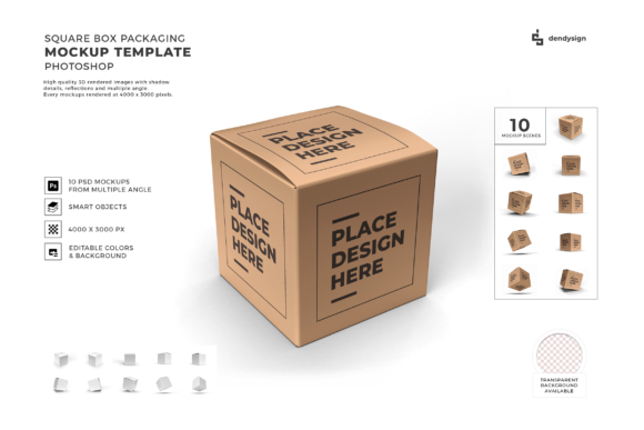 Elevating Brand Presentation with the Square Box Packaging 3D Mockup Bundle