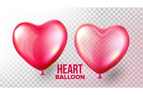 Heart Balloon Vector Transparent 3D