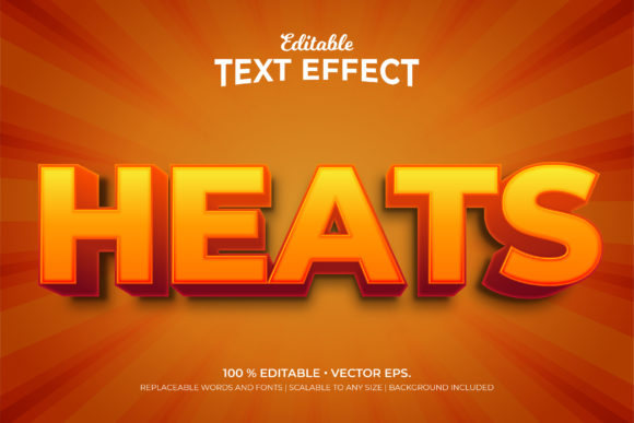 Heats 3d Style Editable Text Effects