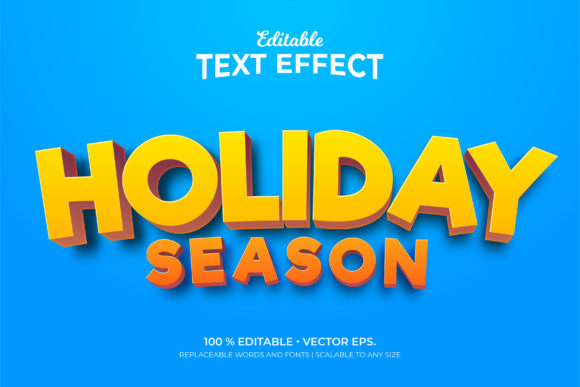 Holiday Season 3D Editable Text Effects