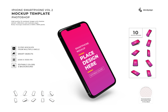 iPhone Smartphone 3D Mockup Bundle Vol 2