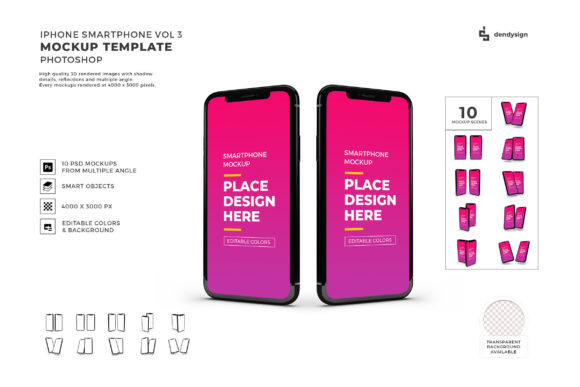 IPhone Smartphone 3D Mockup Bundle Vol 3