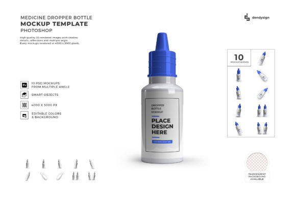 Medicine Dropper Bottle 3D Mockup Bundle
