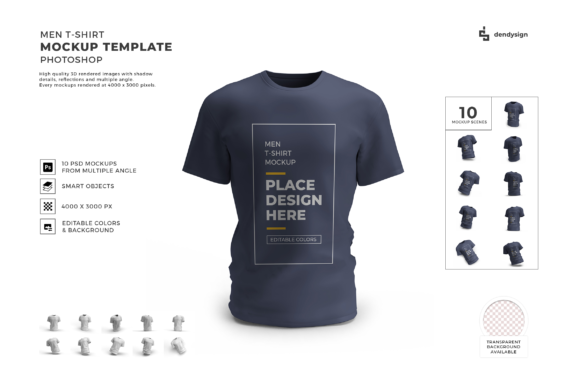 Men Tshirt 3D Mockup Template Bundle