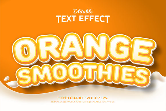 Orange Smoothies 3d Editable Text Effect