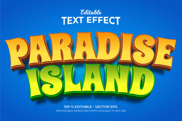Paradise Island 3D Editable Text Effects