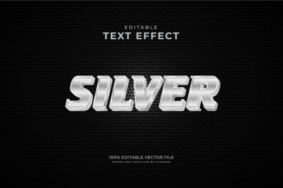Silver Exclusive 3d Editable Text Style