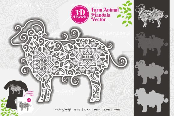 Unlocking Creativity with Farm Animal Mandala SVG 3D Layered Designs