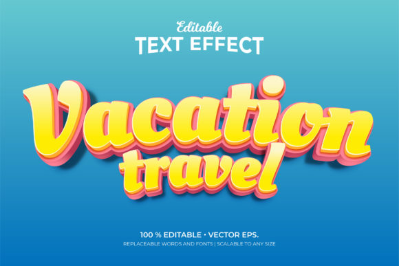 Vacation Travel 3D Editable Text Effects Template
